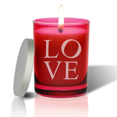 Ruby Gem Collection Glass Candle : Love