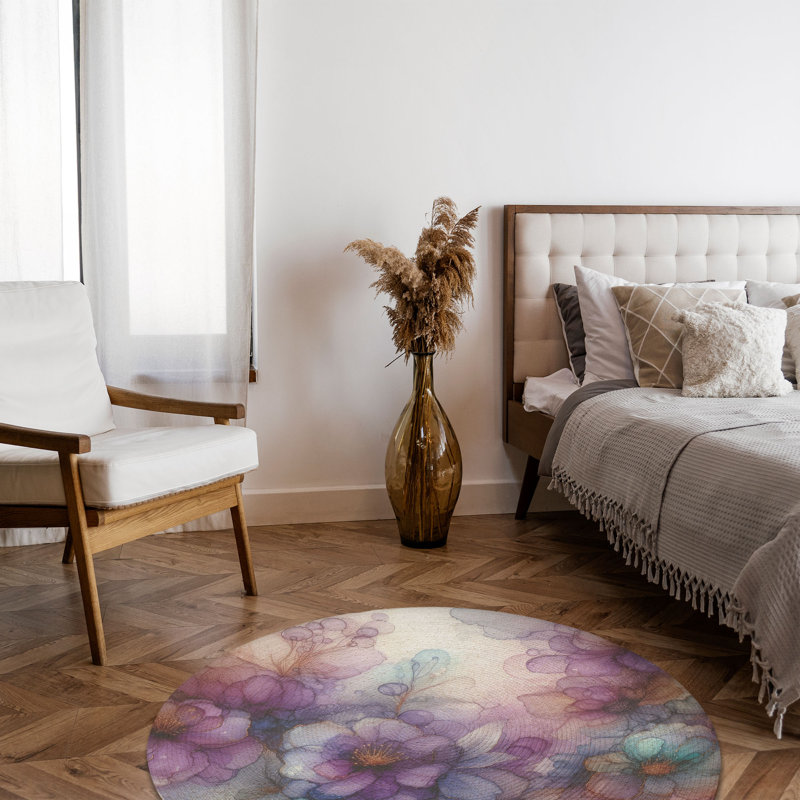 Tapis tressé Lilas Haze, Rond 5 pi