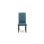 L'ensemble de table de salle à manger 3 pièces comprend une table en bois et 2 chaises Parson en tissu de lin bleu avec dossier capitonné - finition noire-476040934