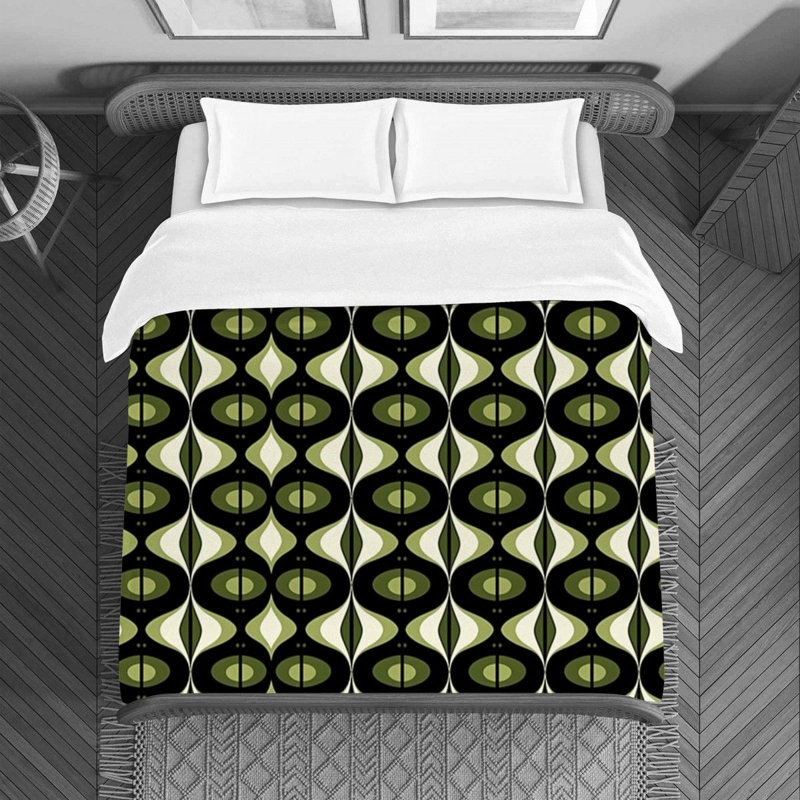 Funky Polyester Geometric Shapes Duvet Cover, Twin Duvet Cover
