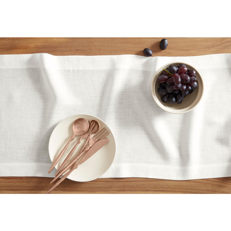 Sonoma - 100% Pure Linen Table Runner (Pre-Washed), White, 72" x 16"
