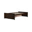 Lit simple avec 2 tiroirs, lit en bois d'hévéa massif, espresso-542124691