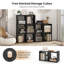 Ensemble de 4 cubes de rangement empilables, organisateur de rangement pour la maison avec dispositif anti-basculement, noir