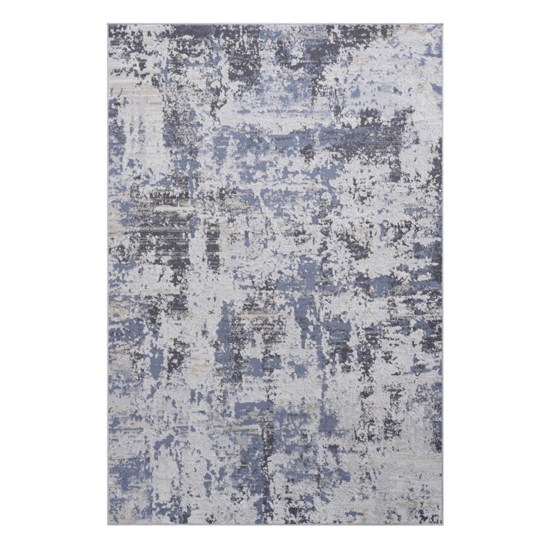 Tapis de couloir gris / abstrait Collection, Rectangulaire 2 pi x 3 pi