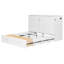 Grand lit escamotable mural avec tiroir et un ensemble de prises et ports USB, structure à poulie, blanc-668975641