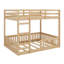 Wood Bunk Bed With Ladder And Guardrails-1084018574