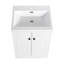 Meuble-lavabo autoportant 24 po avec lavabo en résine blanche et 2 portes d'armoire à fermeture en douceur-804812707