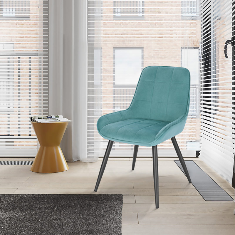 Aftinia Upholstered Dining Chair, Turquoise
