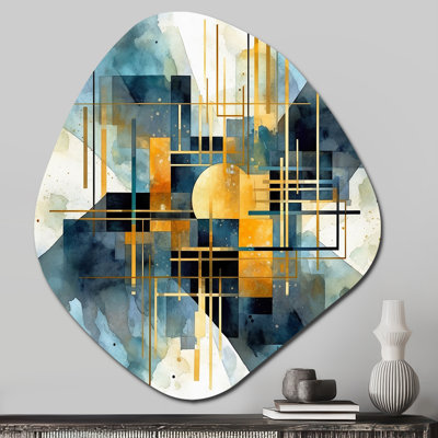 Chloee - Abstract Shapes Asymmetrical Metal Wall Art, Modern Unique Shape Metal Art Print