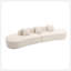 Canapé combiné moderne incurvé, canapé en tissu éponge, canapé minimaliste dans le salon, appartement, aucun assemblage requis, trois coussins-52858045