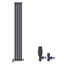 iBathUK Princia Vertical Single Oval Panel Radiator Angled Valve-44617101-44617097