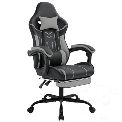 Office Chair with Lumbar Backrest and Footrest