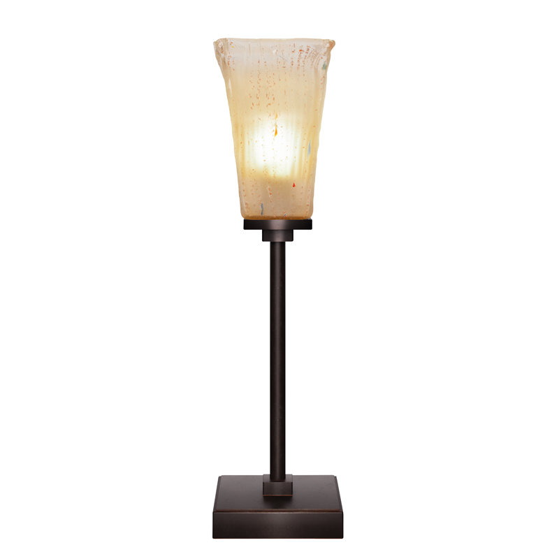 Lampe d'appoint avec verre 5 po Lannah, Granit foncé, Jaune