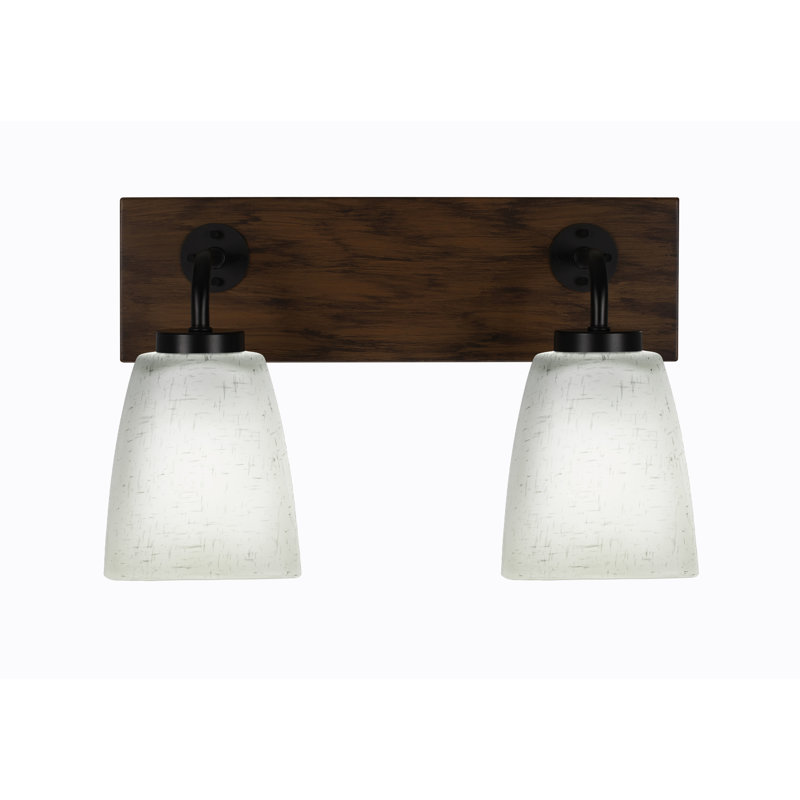 Barre d'éclairage de salle de bain Oxbridge, Grainé transparent, Noir mat/brun