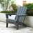 HDPE Folding Adirondack Chair With Dual Cup Holder - Composite Adirondack Chair With Wood Texture- Gray-751304636