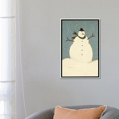 Bonhomme de neige - reproduction d'art murale - toile encadrée