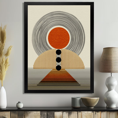 Orange et noir labyrinthe au soleil - impressions sur toile de style Mid-Century moderne, art mural moderne orange Mid-Century