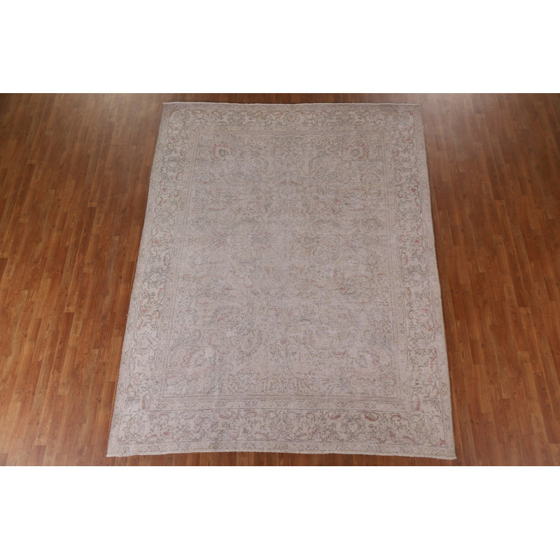 Tapis persan Tabriz patiné à la main 8 x 11