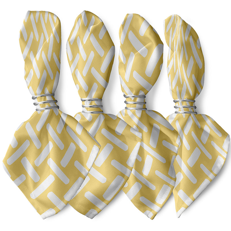 Ensemble de serviettes 4 pièces Kuse, L 18 po x L 18 po, Citron