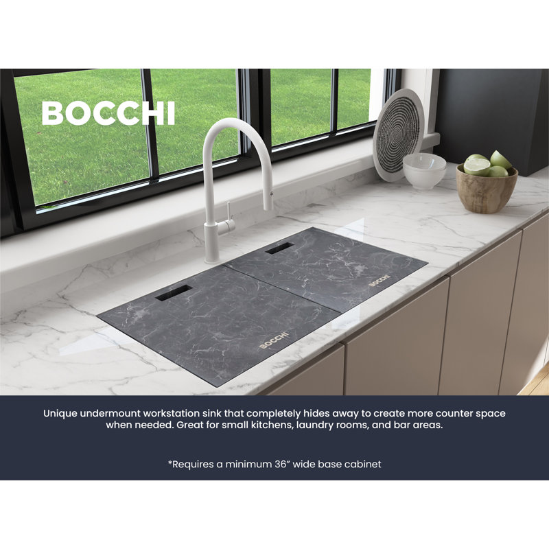 Baveno Lux 33.75'' L Dual-Mount Double Basin Kitchen Sink, Matte Black