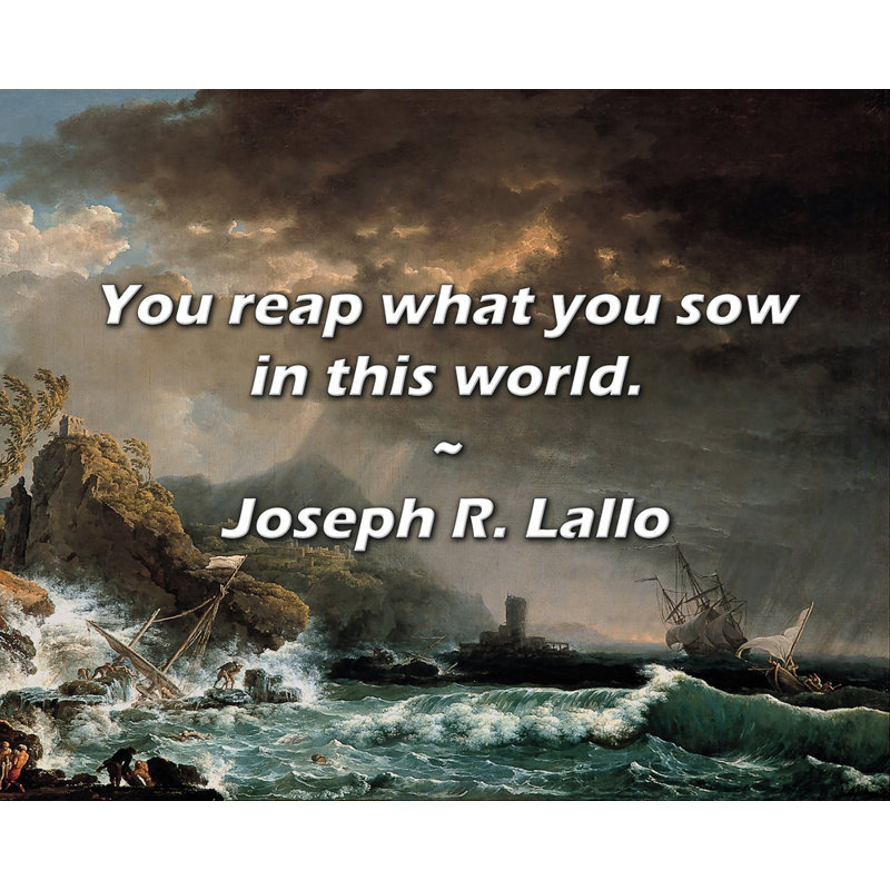 Citation de Joseph R. Lallo: Vous récoltez ce que vous semez dans ce monde.