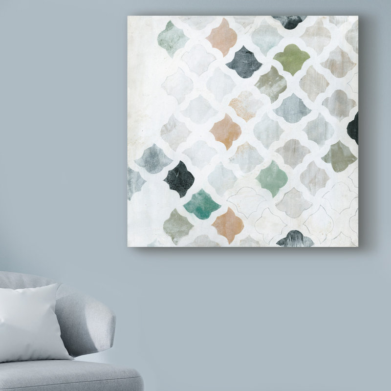 « turc tile i », reproduction de peinture à l’acrylique sur toile tendue, H 18 po x l 18 po x P 2 po
