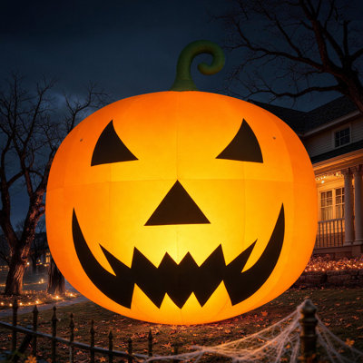 Décorations de citrouille gonflables de première qualité pour l'Halloween (12 m), grande décoration gonflable pour la fête d'Halloween à l'extérieur et à l'intérieur (lumière DEL non incluse)