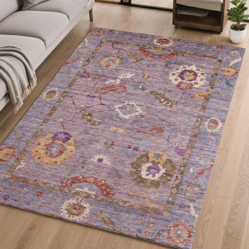 Tapis lavable à la machine de qualité supérieure Mayfield AMF2229, Prune, 9 pi x 12 pi
