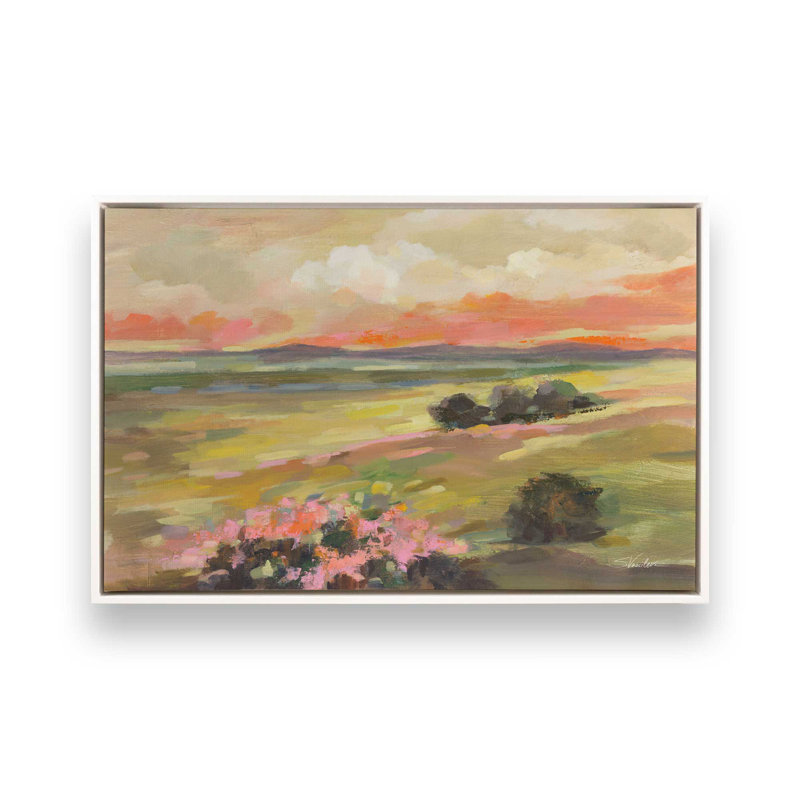 «Valley View» par Silvia Vassileva, reproduction d'art sur toile, H 12 po x l 18 po, Cadre flottant, Blanc