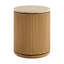 Table d'appoint 16 po Aster en bouleau rosé avec plateau en travertin Aster