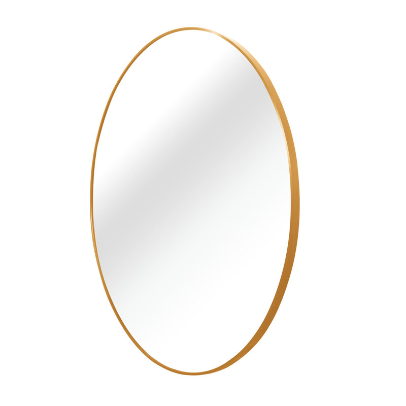 Miroir de salle de bain rond doré de 20 po - Style moderne, sans verre, cadre rouillé, protection de film incassable de 20 po, avec panneau de densité, crochets et vis renforcés faciles à installer