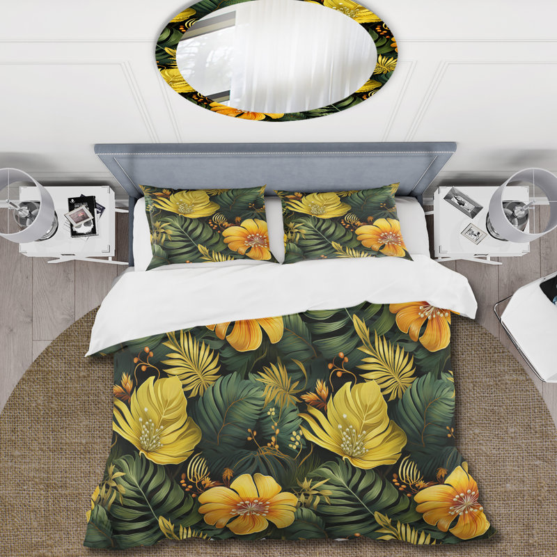 Monstera Magic Tropical Pattern III - Ensemble de housse de couette tropical