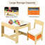 Ensemble de table pour enfants 3 en 1 et 2 chaises avec rangement, plateau amovible et tableau noir, pour l'art, l'artisanat, la lecture, le jeu-410757974