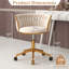 Fauteuil de bureau à roulettes, fauteuil de bureau moderne en velours, fauteuil de maquillage pour coiffeuse tissé à la main pour filles