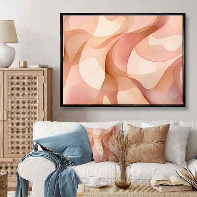 «Nutshell Waves Abstract Watercolor - Abstract Shapes», reproduction d'art sur toile