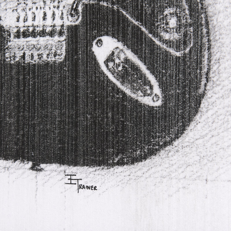 Guitar I a Hand Embelished Textured Canvas, 44" H x 20" W x 1.5" D
