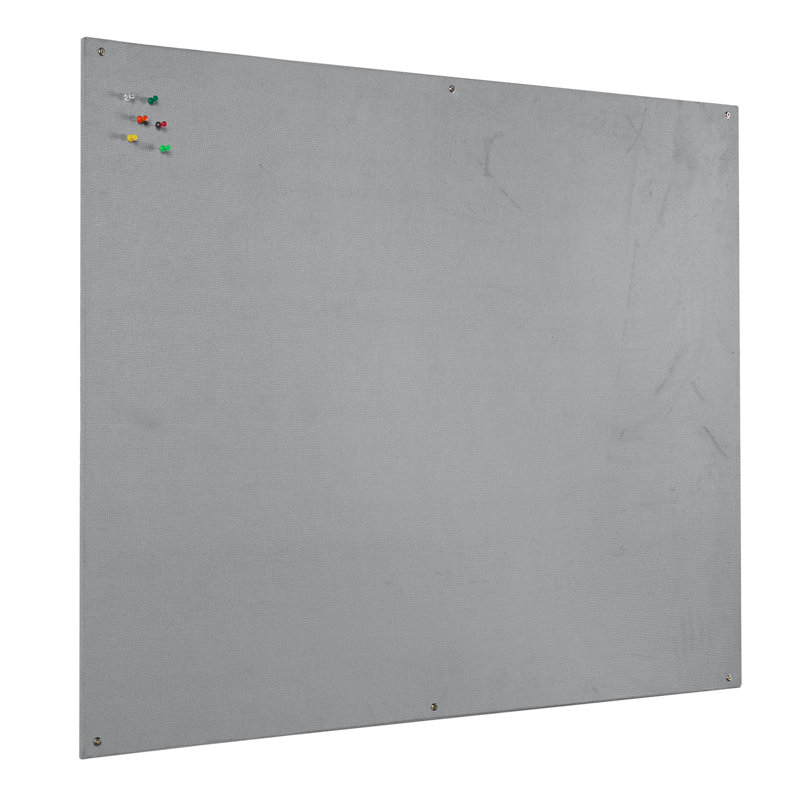 Felt Wall Mounted Magnetic Bulletin Board, 120cm H x 180cm W x 1.5cm D, Grey