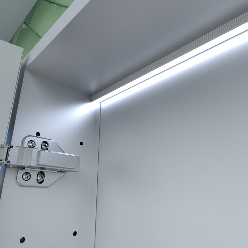 60 po Armoire à pharmacie en aluminium l 30 po x H 30 po avec dossier robuste, panneau arrière en verre trempé de 6 mm / 8 mm, tablettes