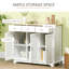 Buffet avec 3 tiroirs, portes, tablette réglable et comptoir en bois massif pour un rangement compact dans la cuisine, armoire de cuisine blanche moderne