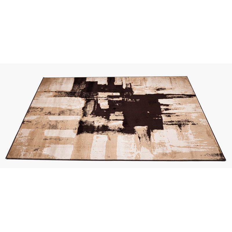 Abstract Area Rug, Brown, Rectangle 200 x 290 cm