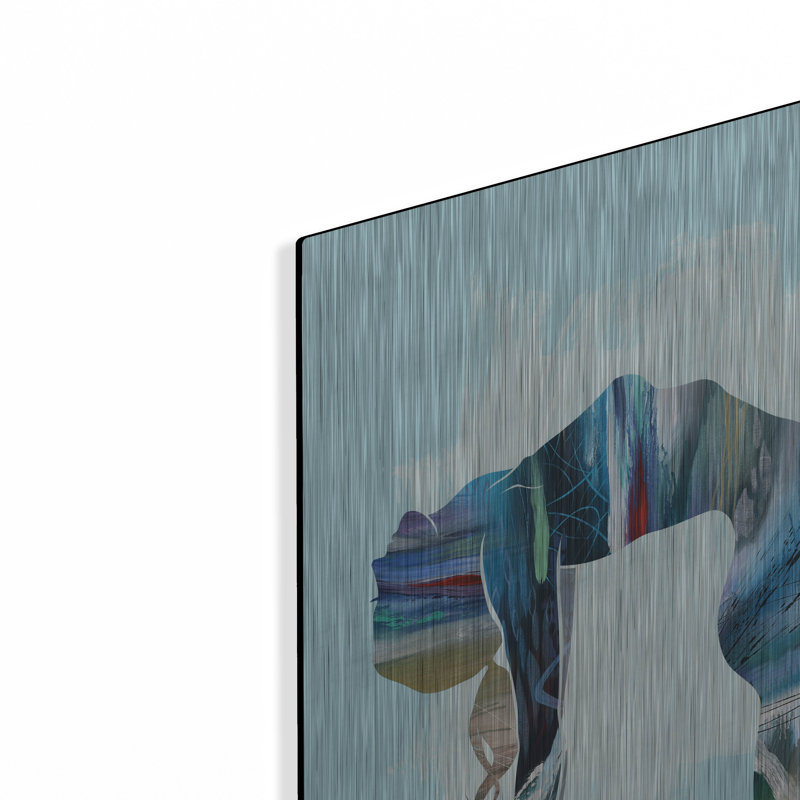 Art mural en métal Ivy Bronx «Camel Pose Moon» par Tim Parker, H 24 po x l 16 po