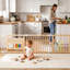 Parc pour bébé et tout-petit, centre d'activités pour bébé en bois réglable et pliable-128922538