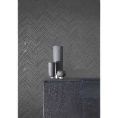 Chevron Metallic Wallpaper Roll