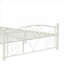 Grand lit plateforme robuste de style floral avec structure en métal blanc éclatant avec tête et pied de lit
