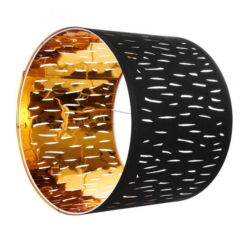 25.4 cm H Round Fabric Lamp Shade ( Hook & Loop Fastener ) in Black