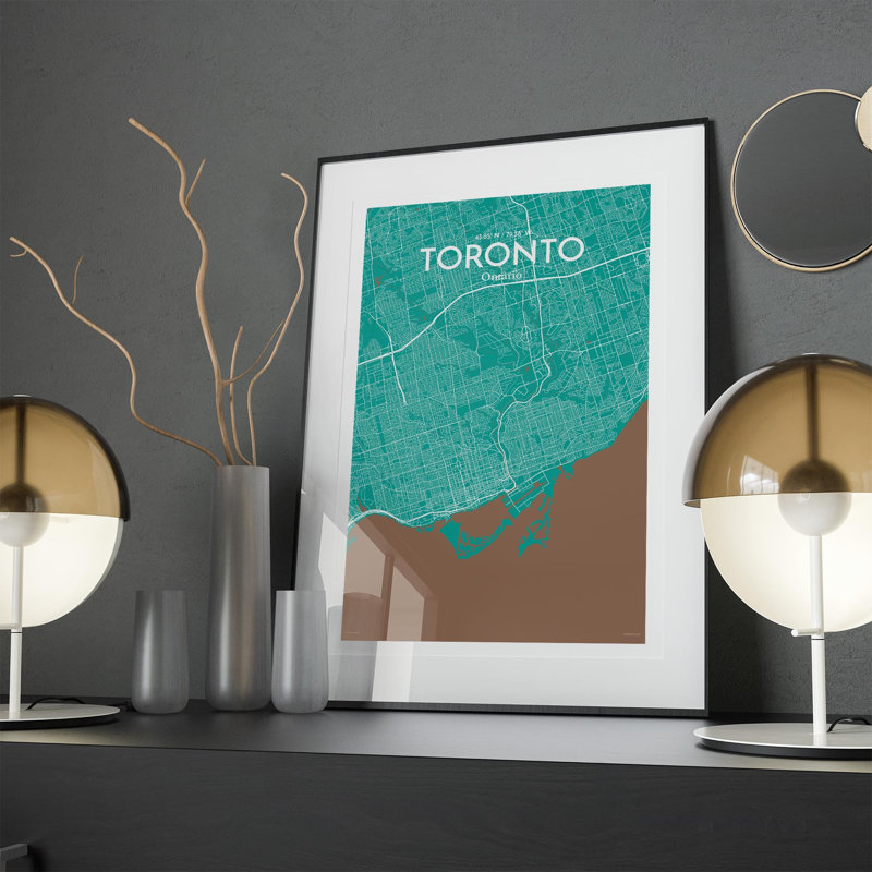 Toronto City Map In Nature - No Frame Print, 17cm H x 11cm W x 0.05cm D