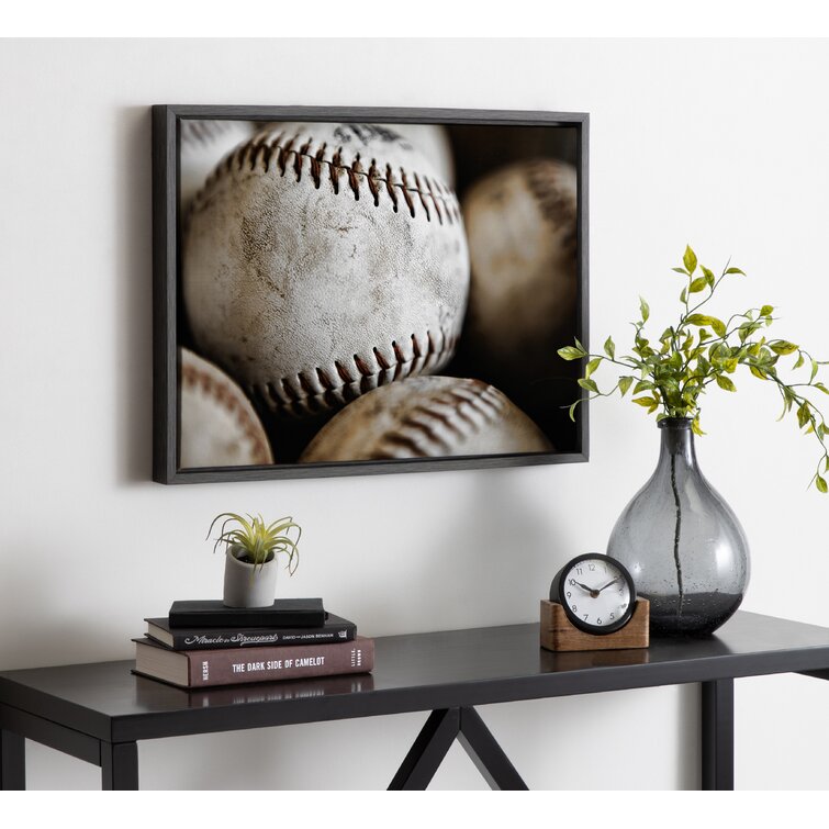 Vintage Baseball Design Art Print Black Wood Framed Poster 20x14 Framed On  Paper Print