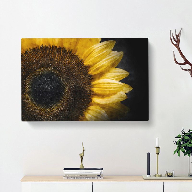 Yellow Sunflower Rising - Wrapped Canvas, 50cm H x 76cm W x 3cm D