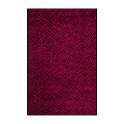 Machine Washable Trellis Red Area Rug
