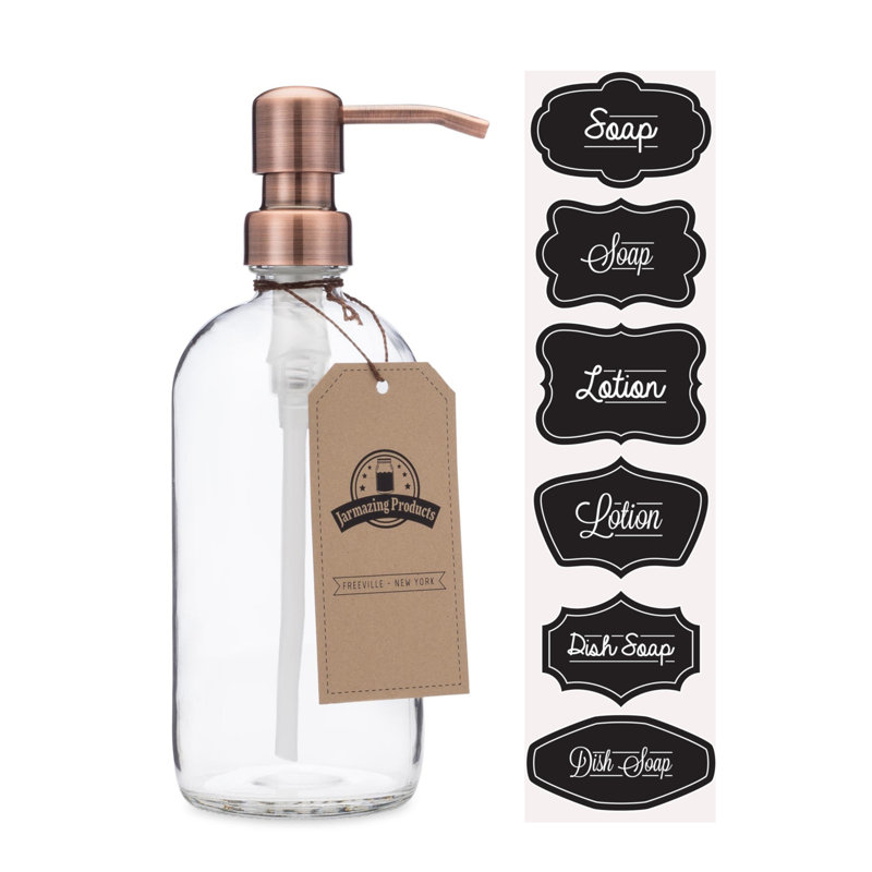 Distributeur de lotion en verre, Cuivre / transparent
